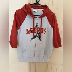 G3 for her by Alyssa Milano HOUSTON ASTROS 3/4 sleeve zip up size large